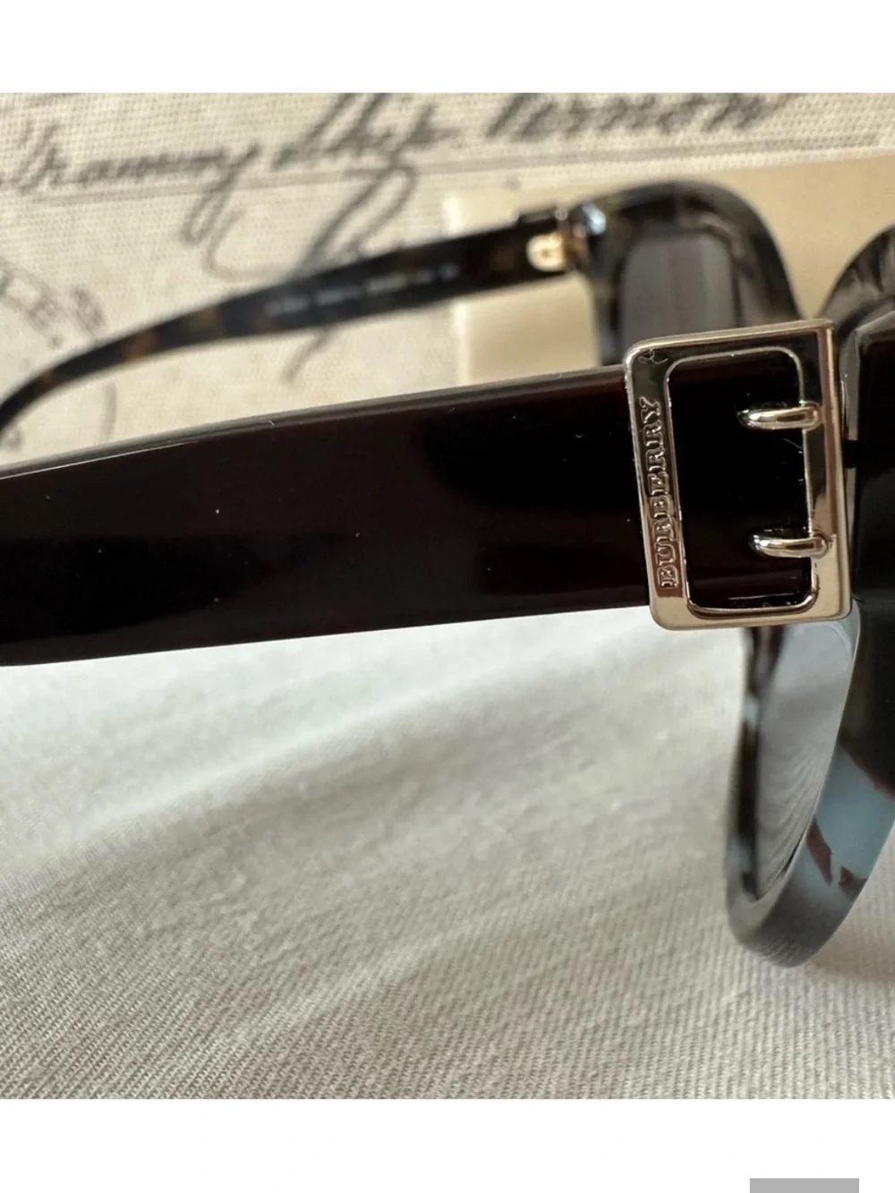 Burberry Cat Eye Sunglasses | Made in Italy | Black Tortoiseshell Blue Grad
